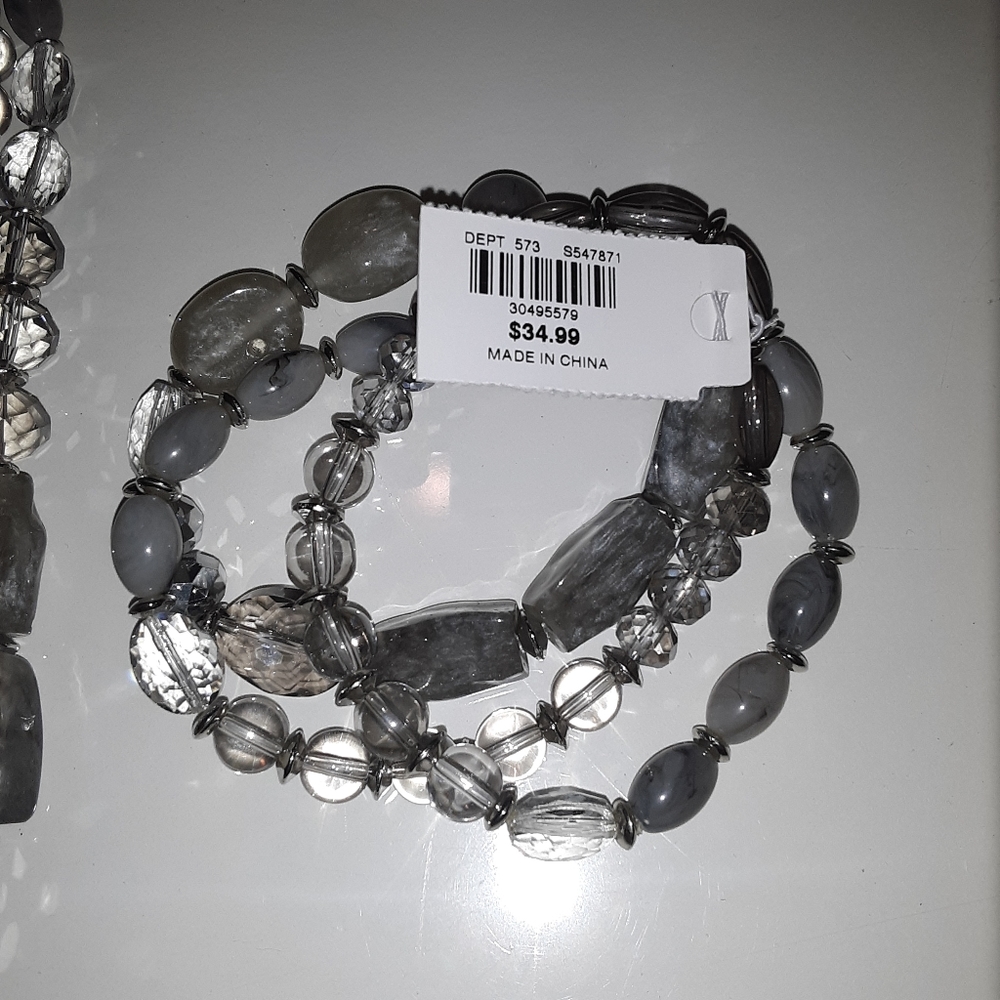 ATF Stone Beaded Necklace & Bracelet Set. - Picture 5 of 5